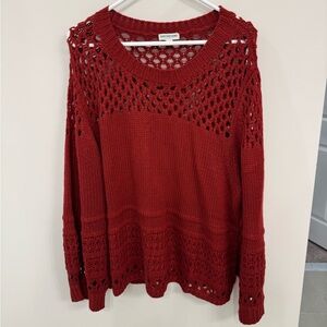 Latticework Women's Red Knit Sweater